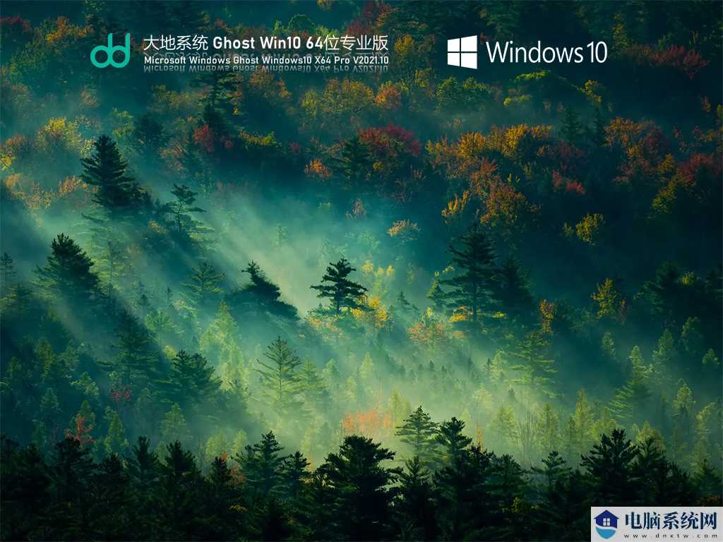 大地系统 Ghost Win10 64位 专业稳定版 V2021年10月