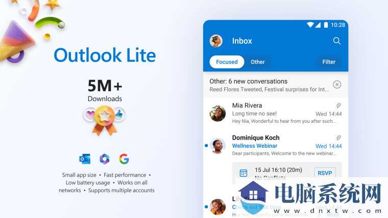 安卓版 Outlook Lite 邮件 App 全球下载量突破 500 万次